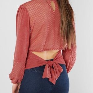 Embroidered Mesh Top
